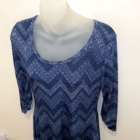 Pretty Young Thing Denim Chevron Hi-Low Tunic Dress Top NWT- XL - Picture 4 of 6